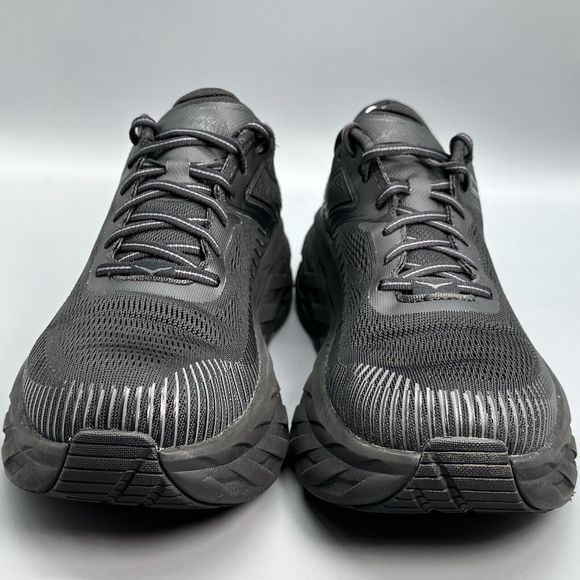 Hoka One One Mens Bondi 7 Wide Mens 10 2E Black Athletic Running Shoes Sneakers - Picture 2 of 10
